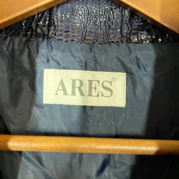 Vintage Ares Metallic Pleated Jacket Puffer Accordion Spotted Indigo - XL - Picture 3 of 5